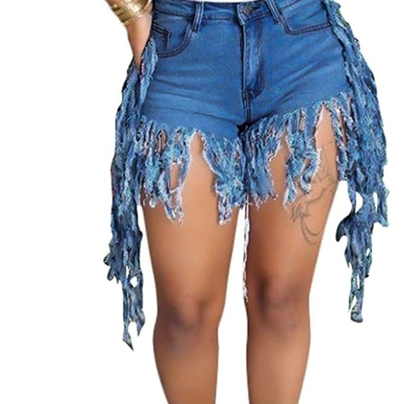 Private Label Pants - Frayed Denim Shorts